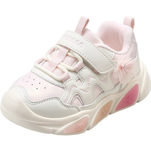 牧童女童运动鞋2025秋冬新款儿童鞋轻便闪灯鞋加绒保暖小女孩鞋子