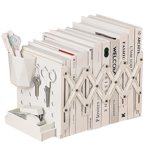 可伸缩书立书架桌面置物架洞洞板书立架初中生书桌收纳带笔筒固定书本挡板放书神器学生用高中生装书收纳架