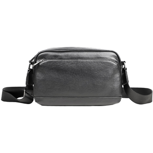 2024新款真皮男士单肩斜挎包植鞣牛皮通勤挎包男士便携潮牌小背包