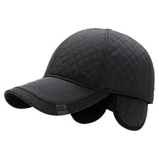 帽子男冬季保暖中老年人加绒棒球帽老人爸爸爷爷鸭舌帽护耳秋冬天