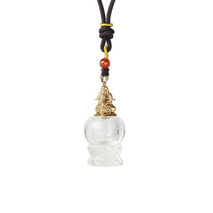 天然白水晶舍利子瓶吊坠男女楞严咒 舍利塔护身符款挂件嘎乌盒