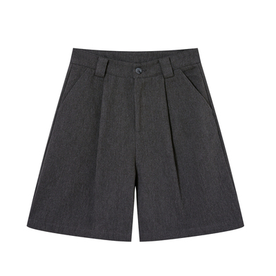 Lpants2025早秋新款韩系高腰显瘦直筒休闲裤女宽松百搭阔腿短裤