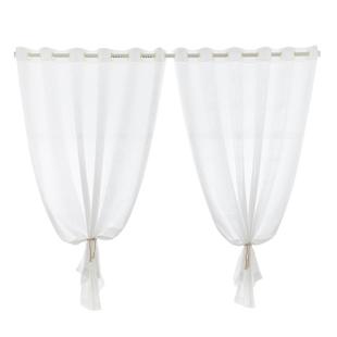 纱帘窗帘免打孔安装伸缩杆透光不透人白纱阳台窗纱遮光卧室飘窗沙