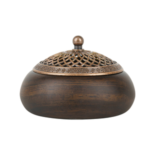 黑檀木香炉家用中式实木摆件檀香沉香熏香炉盘香茶道供奉香炉