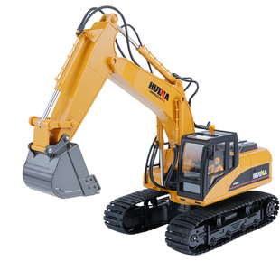 汇纳15通道合金挖掘机工程车轮式履带遥控挖掘机超大礼盒男孩礼物