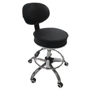 北京圆凳真皮酒吧椅带靠背升降旋转实验室坐凳皮革美容师傅大工凳