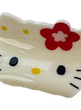 可爱碎花蝴蝶结抓夹女发量少发夹子夹半扎发鲨鱼夹高级感XF59
