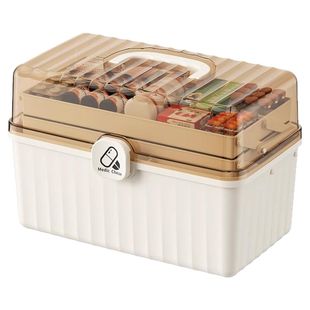 日本家用药箱家庭装药物收纳盒大容量医药箱多层儿童药品塑料药盒
