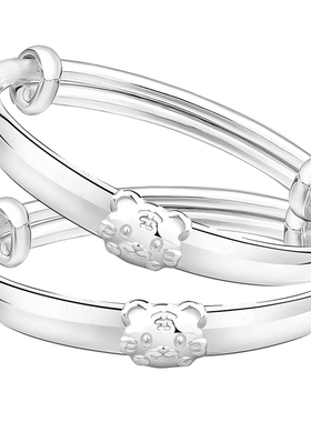 虎宝宝纯银手镯婴儿满月周岁礼物