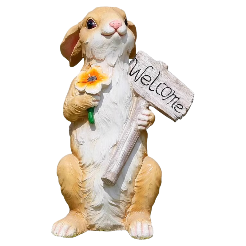 户外卡通兔子花缸摆件