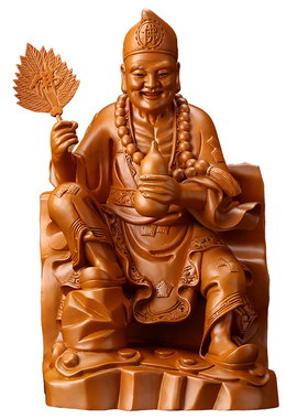 台湾木雕降龙罗汉居家小号佛像