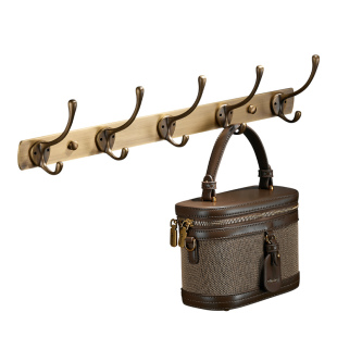 欧式复古全铜衣帽钩玄关鞋柜挂钩浴室挂衣钩卧室门后墙壁免钉排钩