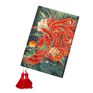 真我 凤凰涅槃 原创国风刺绣手工布书衣手账手帐本日记A5A6笔记本