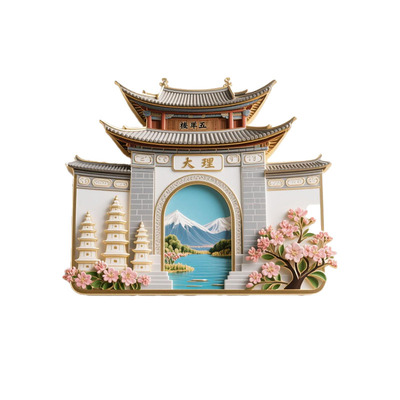 中国城市大理丽江旅游金属冰箱贴
