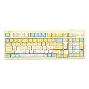 雷咖泽R102黄油小熊客制化机械键盘无线蓝牙三模全键热插拔大配列