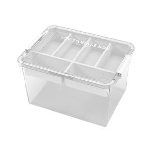 禧天龙磁力片收纳盒乐高积木零件收纳箱透明小颗粒玩具分格整理箱