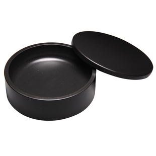 天然原石歙砚 带盖砚台墨海石盖密封好金星原石砚台文房书法绘画