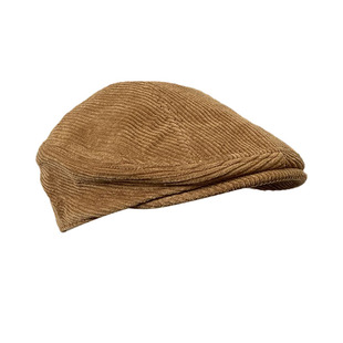 帽子男灯芯绒鸭舌帽秋冬女前进帽韩版网红英伦复古贝雷帽