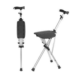 一秒速开多功能拐杖凳助行拐杖凳折叠便携式可坐带凳子手杖