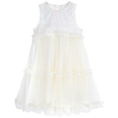 女童无袖珠光闪闪背心裙