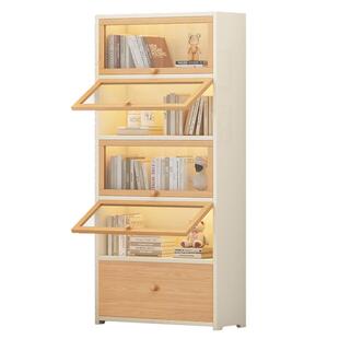 书架落地置物架一体靠墙自由组合儿童柜子学生家用实木书柜储物柜