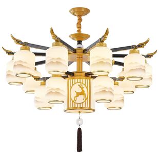 新中式吊灯客厅主灯中国风大气餐厅卧室复古灯具2025新款枝型吊灯