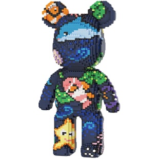 海底世界暴力熊积木成人高难度益智玩具小颗粒拼装送女孩礼物摆件