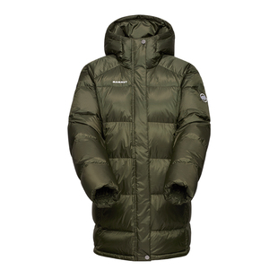 MAMMUT猛犸象Glacier女士户外冬季保暖连帽中长款羽绒派克外套