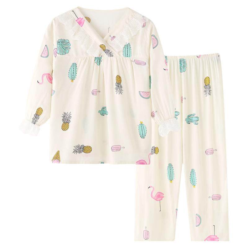 亲子女童棉绸家居服睡衣