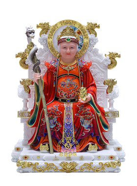 汉白玉土地爷奶招财保平安摆件