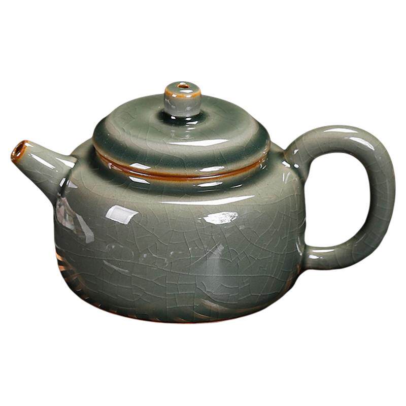 哥窑茶壶陶瓷茶具喝茶泡茶器单壶家用开片功夫茶具盖碗复古小号