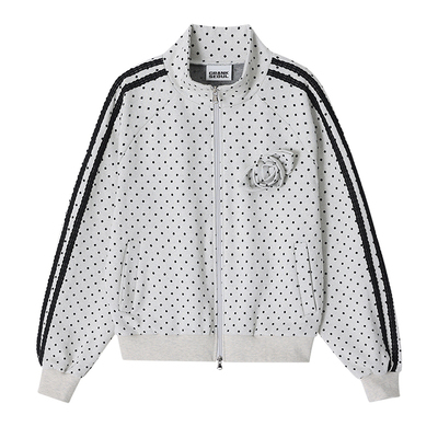 宫胁咲良田小娟同款CRANK 25春夏玫瑰波点外套蕾丝花边夹克韩代