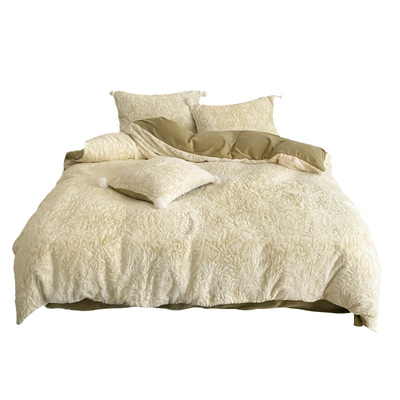 斯得福冬季加厚保暖牛奶绒四件套兔毛绒床单被罩法兰绒高级感床品