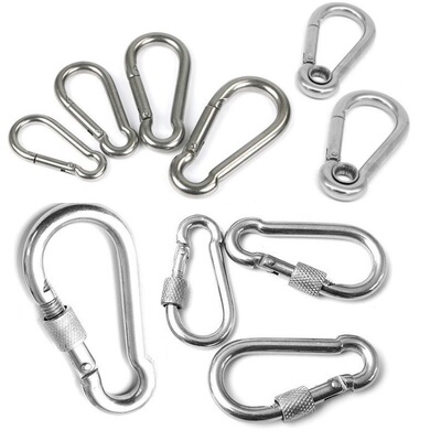 304不锈钢弹簧扣登山钩保险万向