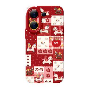 适用vivos50手机壳女款s30pro保护套vivo s16e全包18防摔s15/s12高级s18硅胶软s17外壳格子19新年小马新款s20