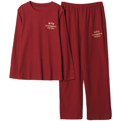 中老年人长袖套头款全棉家居服