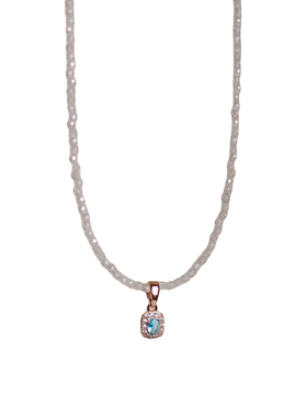 高级感设计蓝色锆石串珠项链女