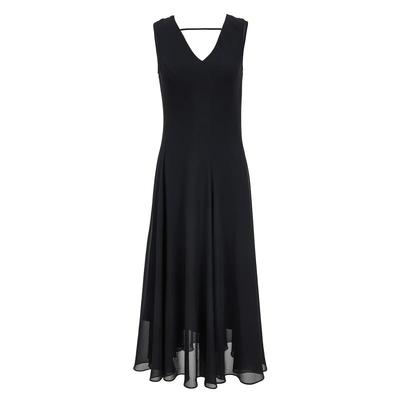 v区绫致Vero Moda连衣裙2025秋冬新款V领收腰后身镂空小黑裙