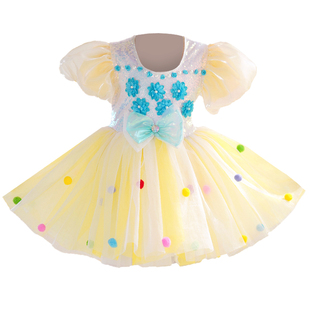 六一儿童演出服芭比戏梦蝶女童蓬蓬纱裙幼儿园可爱舞蹈亮片表演服