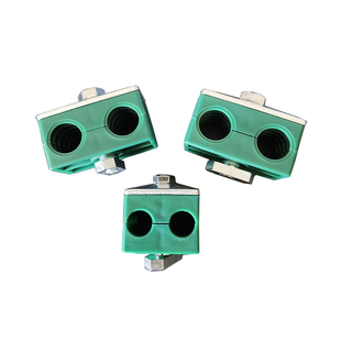 双孔导轨管夹油管液压塑料管扣管子固定紧固双夹卡箍管钢铜支架器