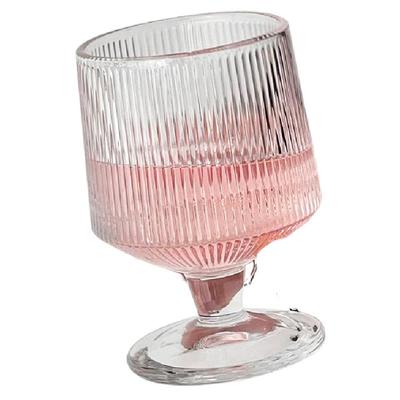 高颜值家用ins风玻璃条纹酒杯子