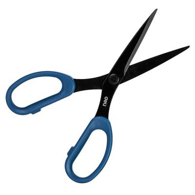 得力黑刃不粘胶剪刀办公家用剪刀