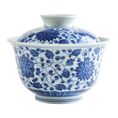 景德镇陶瓷瓷缠枝莲盖碗