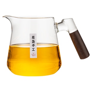 玻璃公道杯高档2026新款纯钛茶滤网一体过滤套装分茶器木柄泡茶杯