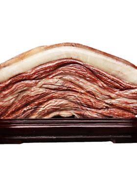 猪肉石天然五花肉石店内装饰摆件