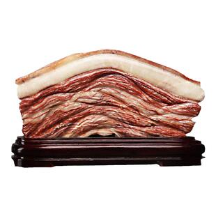 石头摆件猪肉石五花肉石天然奇石原石观赏石客厅招财家居工艺饰品