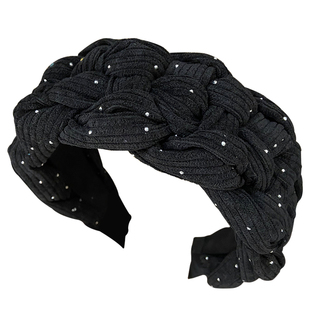 秋冬复古灯芯绒烫钻宽边发箍女高颅顶遮白发洋气时尚日常外戴头箍