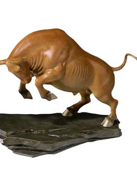 铜师傅 铜摆件《顶牛》桌面客厅玄关电视柜家居开业工艺品摆件