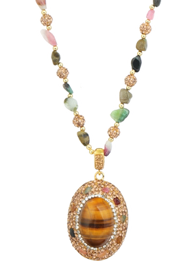 SPECIAL虎眼石碧玺女式项链