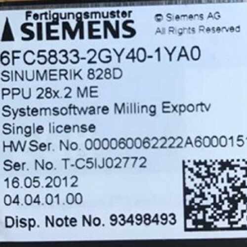 议价6FC5833-2GY40-2YA0西门子SINUMERIK 828D 6FC5833-2GY40-2YA